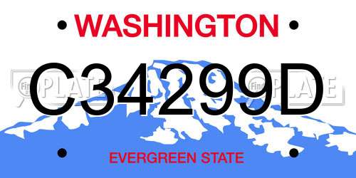 C34299D Washington License Plate