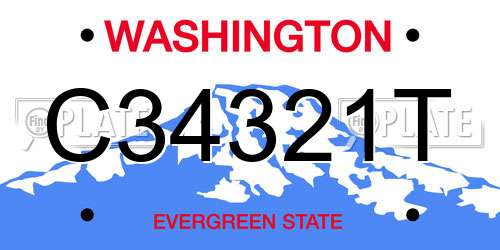 C34321T Washington License Plate