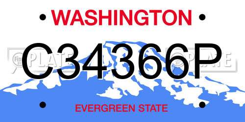 C34366P Washington License Plate