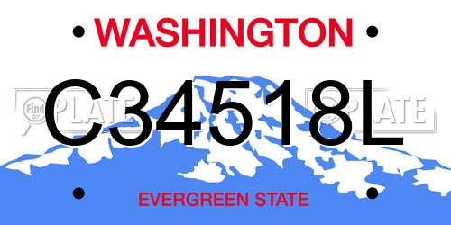 C34518L Washington License Plate