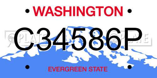 C34586P Washington License Plate