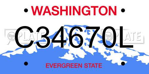 C34670L Washington License Plate