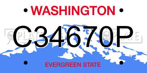 C34670P Washington License Plate