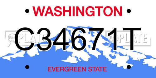 C34671T Washington License Plate