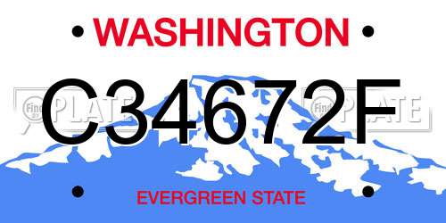 C34672F Washington License Plate