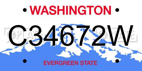 C34672W Washington License Plate