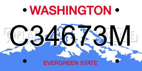 C34673M Washington License Plate