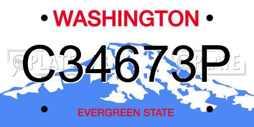 C34673P Washington License Plate