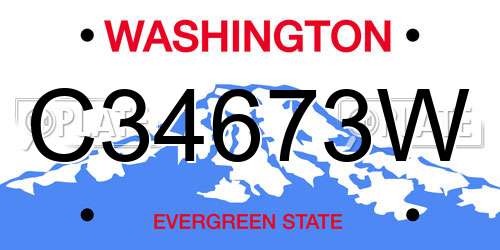 C34673W Washington License Plate