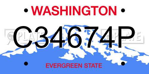 C34674P Washington License Plate