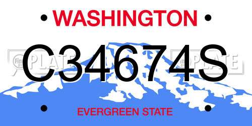 C34674S Washington License Plate