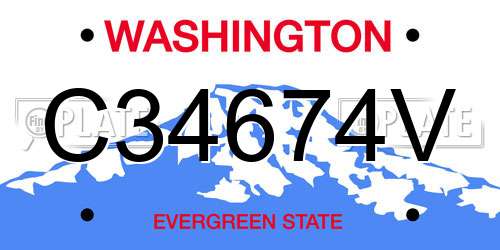 C34674V Washington License Plate