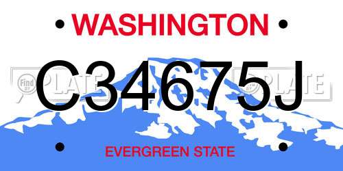 C34675J Washington License Plate