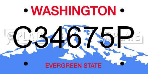 C34675P Washington License Plate