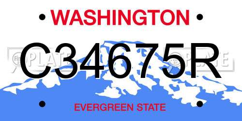 C34675R Washington License Plate