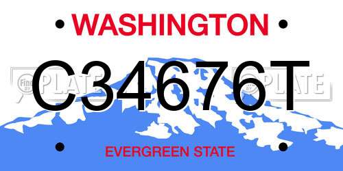 C34676T Washington License Plate