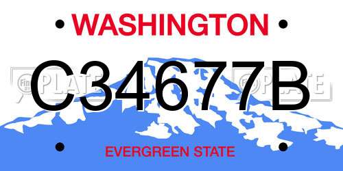 C34677B Washington License Plate