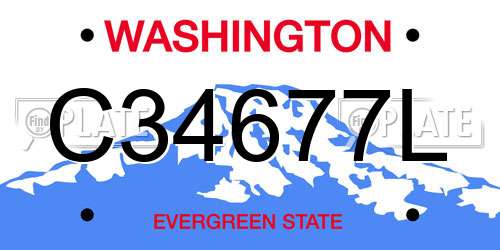 C34677L Washington License Plate
