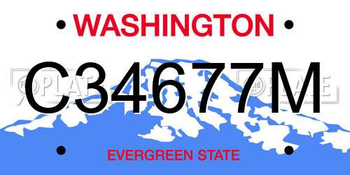 C34677M Washington License Plate