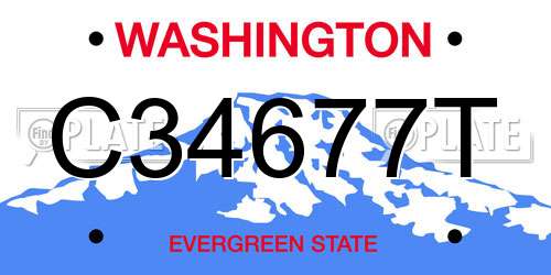 C34677T Washington License Plate