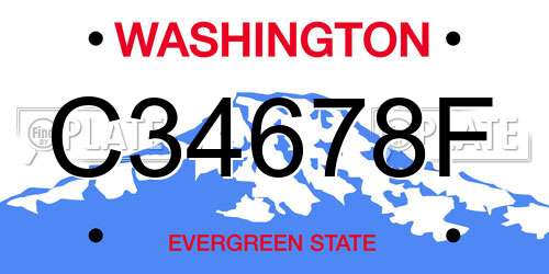 C34678F Washington License Plate