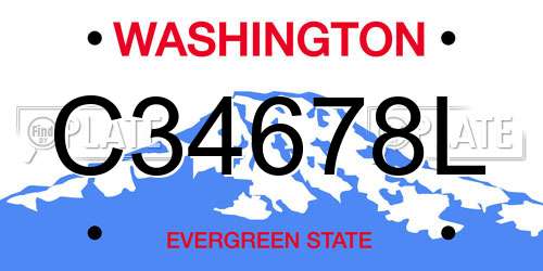 C34678L Washington License Plate