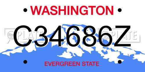 C34686Z Washington License Plate