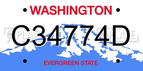 C34774D Washington License Plate