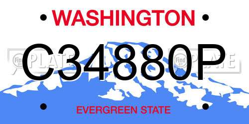 C34880P Washington License Plate