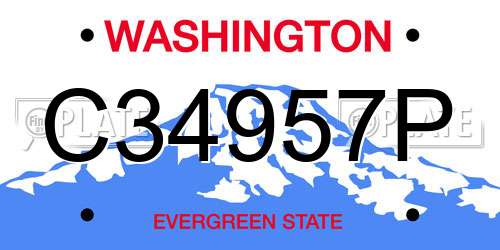 C34957P Washington License Plate