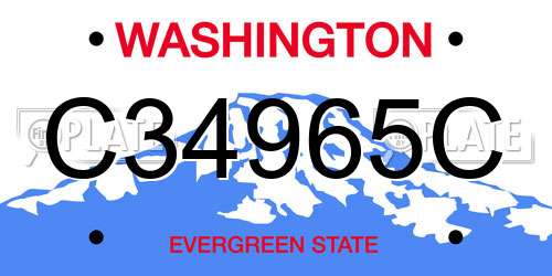 C34965C Washington License Plate