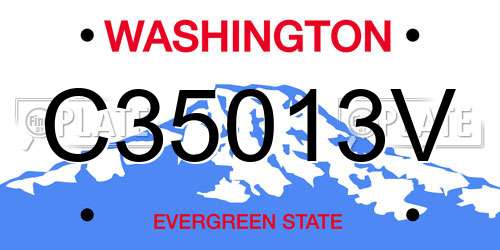 C35013V Washington License Plate