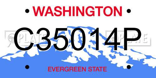 C35014P Washington License Plate