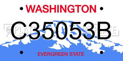 C35053B Washington License Plate