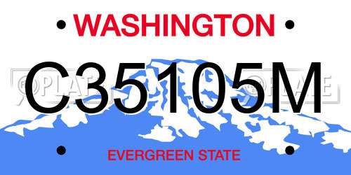 C35105M Washington License Plate