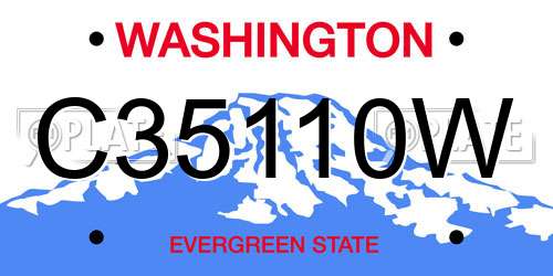 C35110W Washington License Plate