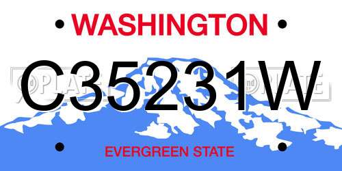 C35231W Washington License Plate
