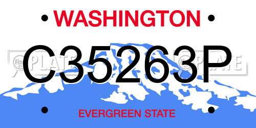 C35263P Washington License Plate