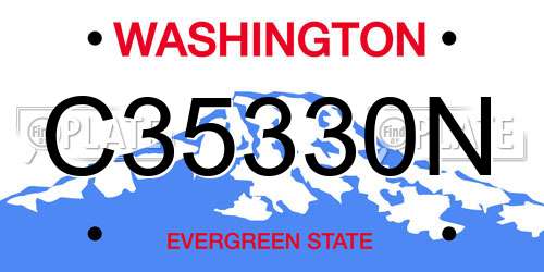 C35330N Washington License Plate