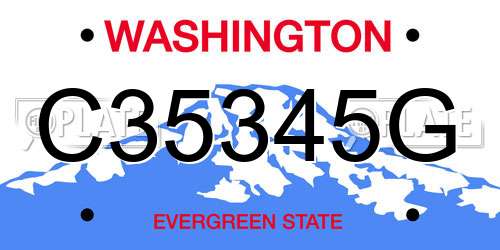 C35345G Washington License Plate