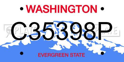 C35398P Washington License Plate