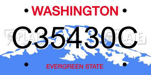 C35430C Washington License Plate
