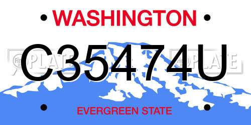 C35474U Washington License Plate