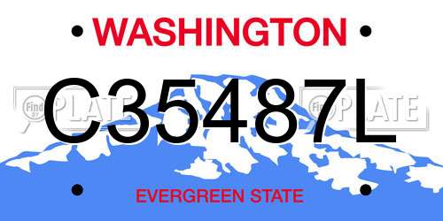 C35487L Washington License Plate