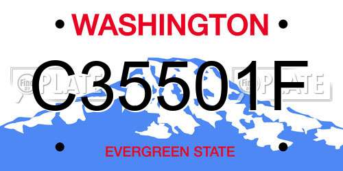 C35501F Washington License Plate