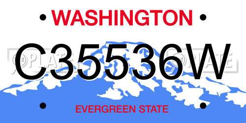 C35536W Washington License Plate