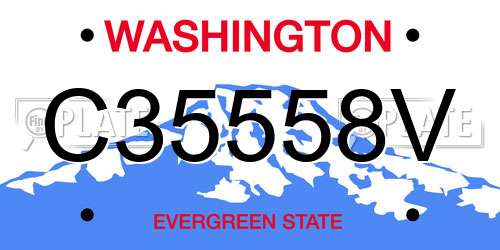 C35558V Washington License Plate