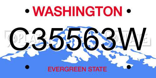 C35563W Washington License Plate