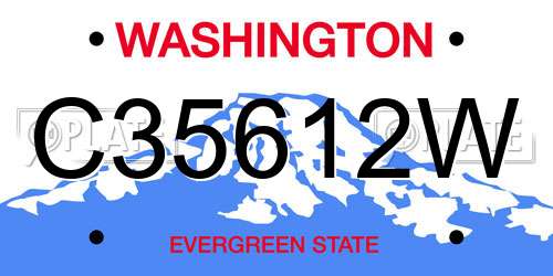 C35612W Washington License Plate