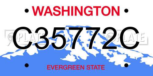 C35772C Washington License Plate